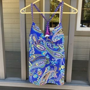 Athleta Swim Women’s Polyester & Spandex Blue Paisley Tankini Top